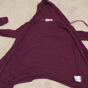 Burgundy sweater jacket